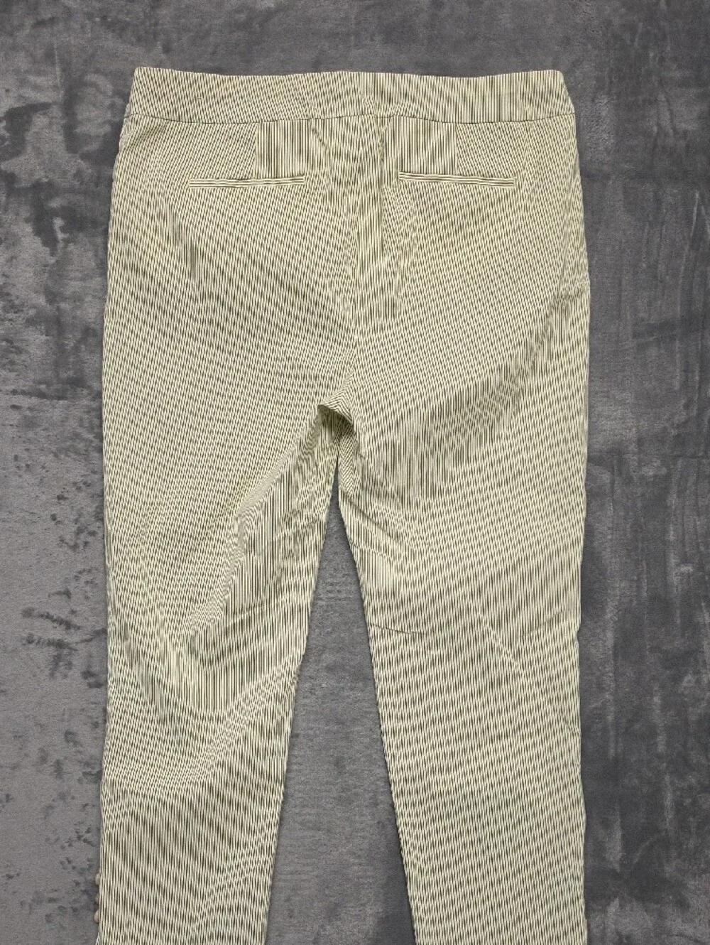Chico's So Slimming Ankle Searsucker Green & Cream Pants Sz XL(3)
